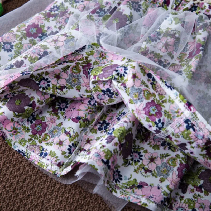 Детская Повседневная летняя футболка с короткими рукавами и цветочным принтом