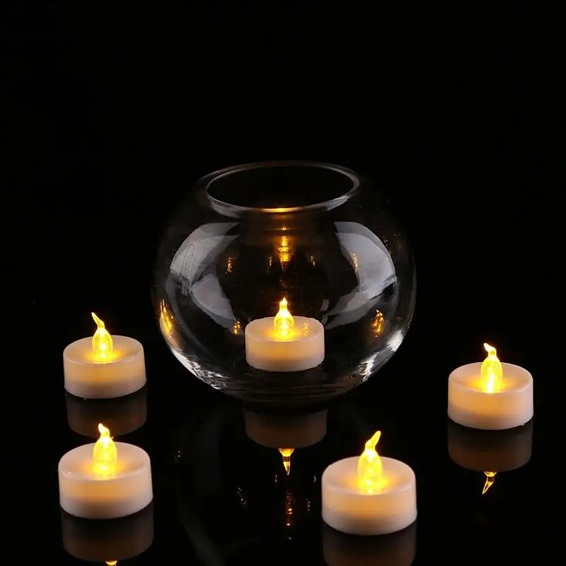 Светодиодные беспламенные Votive 24 шт./компл. чайные лампы свечи на батарейках