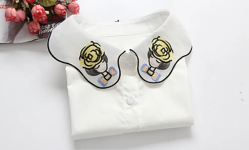 

2016 New Jeans Shirt Collares Denim white Detachable Fashion Apparel Accessories Chiffon Blouses Half Shirt Detachable Collar