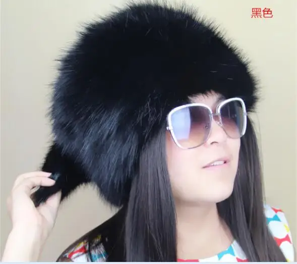 Шапка из лисьего меха плоская Женская шерстяная шапка искусственного зимняя