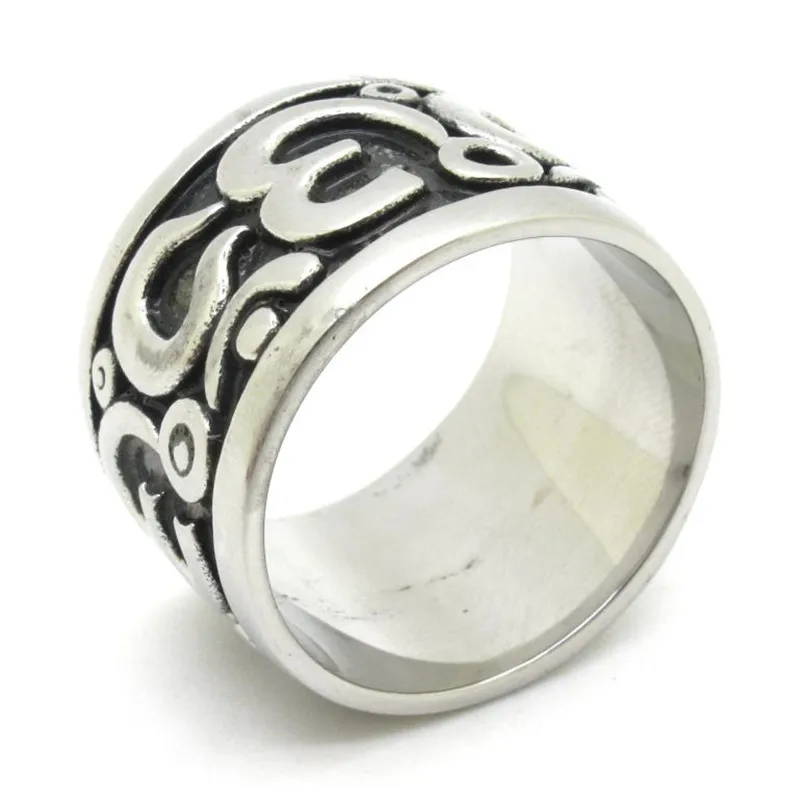 Omsymbol Buddhism Biker Vintage Male Jewellery Rock Gothic Stainless Steel OM Ring Free Shipping New Gift | Украшения и