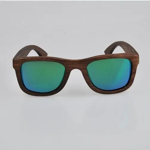 green lens Мужские Женские деревянные Солнцезащитные очки Модные поляризованные солнцезащитные очки - Цвет линз: green lens