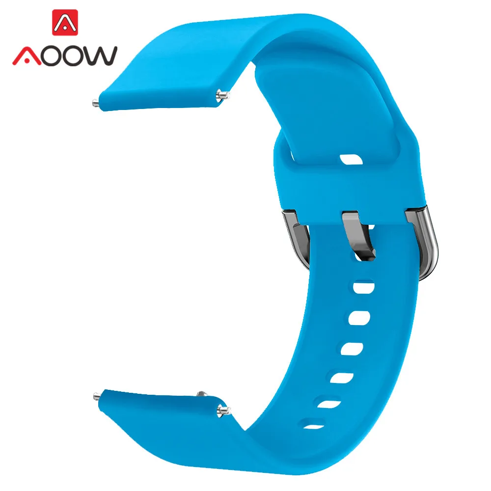 Sky blue 20 мм силиконовый ремешок для часов samsung Galaxy Watch Active 42 мм браслет ремешок для gear S2 Huami Amazfit Bip huawei Watch 2 - Цвет ремешка: Sky blue