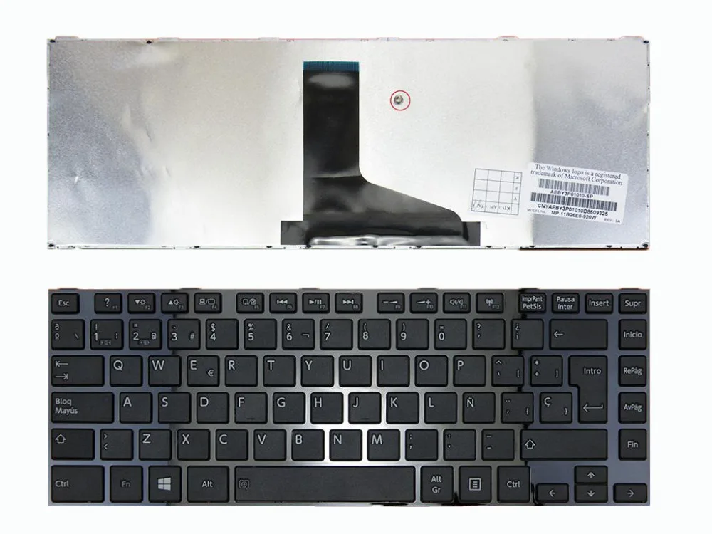 Новая клавиатура SP для ноутбука TOSHIBA L830 L840, глянцевая черная рамка для Win8 PN: искусственная кожа