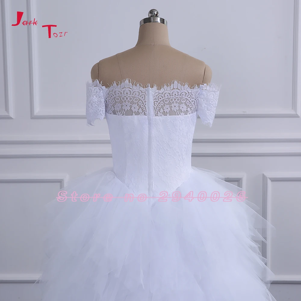 Jark Tozr Vestido De Noiva 2019 кружевное платье с короткими рукавами и открытыми плечами