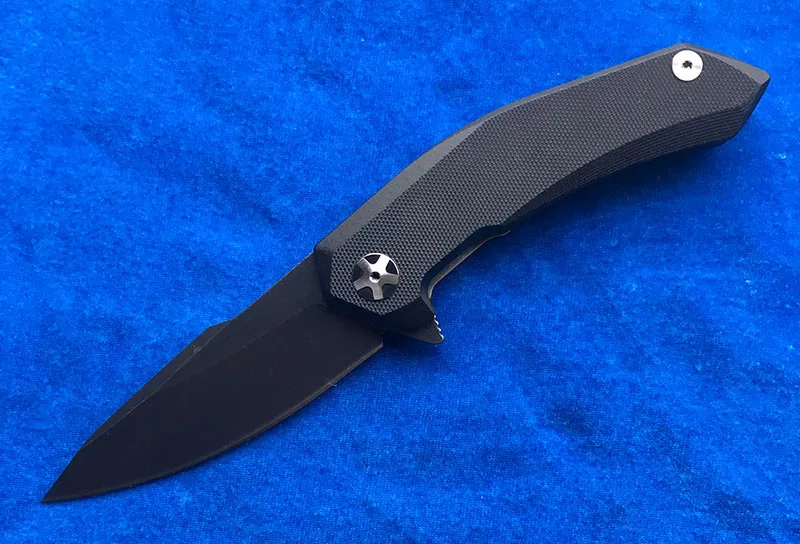 Черный LEMIFSHE ZT0095 Флиппер складной нож 9Cr18MoV лезвие G10 Ручка Открытый Отдых Охота карманные Фруктовые Ножи EDC инструменты - Цвет: Черный
