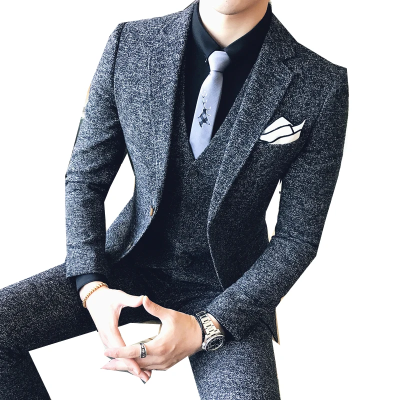 Новинка Осень зима 2018 мужской Английский Костюм для самостоятельного