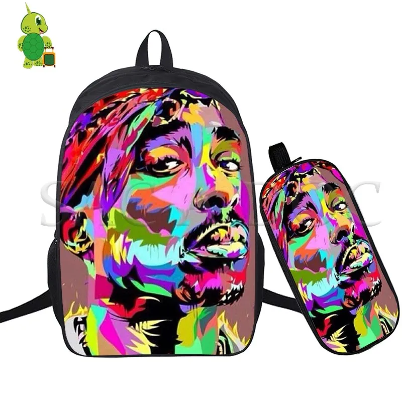6 Для телефона с изображением Тупака 2Pac в стиле «хип-хоп» с изображением сказочной рюкзак 2 шт./компл. школьные сумки для подростков студентов рюкзак для ноутбука Повседневное дорожные сумки - Цвет: 6