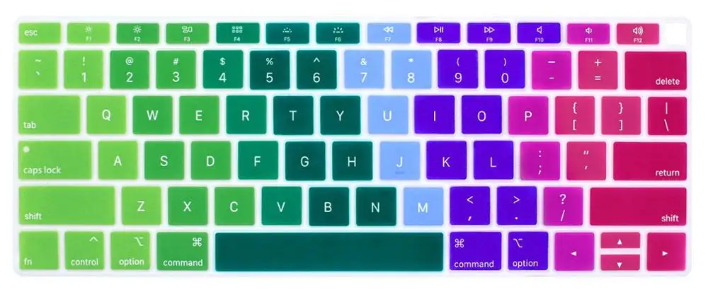 Colorful Красочная мягкая силиконовая клавиатура для MacBook New Air 13 с retina& Touch ID A1932 английская градиентная клавиатура - Цвет: Colorful