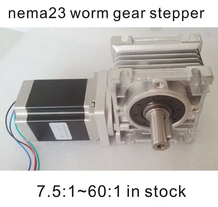 NEMA23 червячный редуктор шаговый двигатель 5:1-80: 1 250oz-in Длина двигателя 76 мм CE ROHS Nema 23 редуктор шагового двигателя червячный редуктор