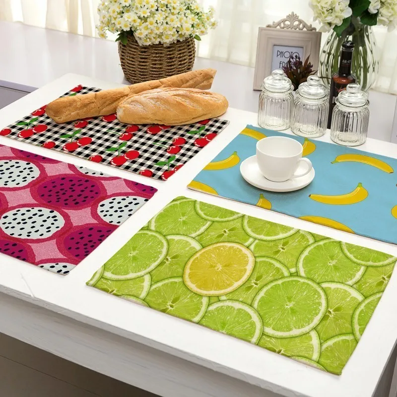 1 шт. принтом в виде бананов ананасов с фруктовым рисунком Подставка для столовых