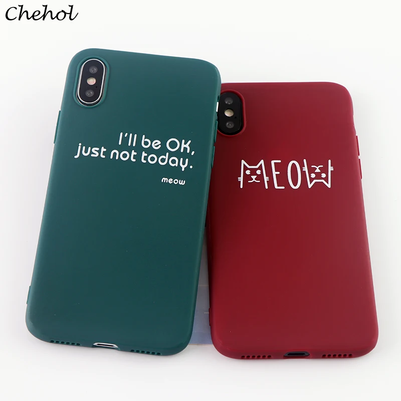 Fashion Mobile Phone Cases for iPhone X XS MAX XR 8 7 6 S Plus Case Funny Cat MEOW Soft Silicone Fitted Covers Accessories |