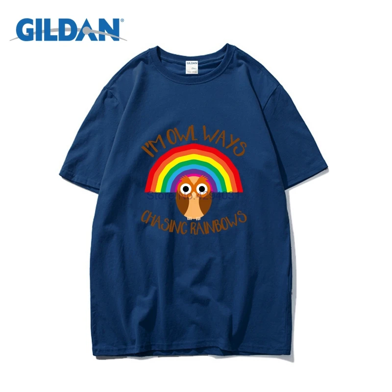 Я м Сова способов чеканка Rainbows Забавный птица Lover 2018 Camisa S майка бренды короткий