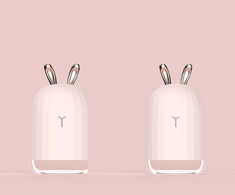 2 PCS Pink Rabbit Креативный увлажнитель с милым оленем, 220 мл, USB ночник, светильник, увлажнитель воздуха, лося, кролик, Настольный диффузор, креативные подарки - Цвет: 2 PCS Pink Rabbit