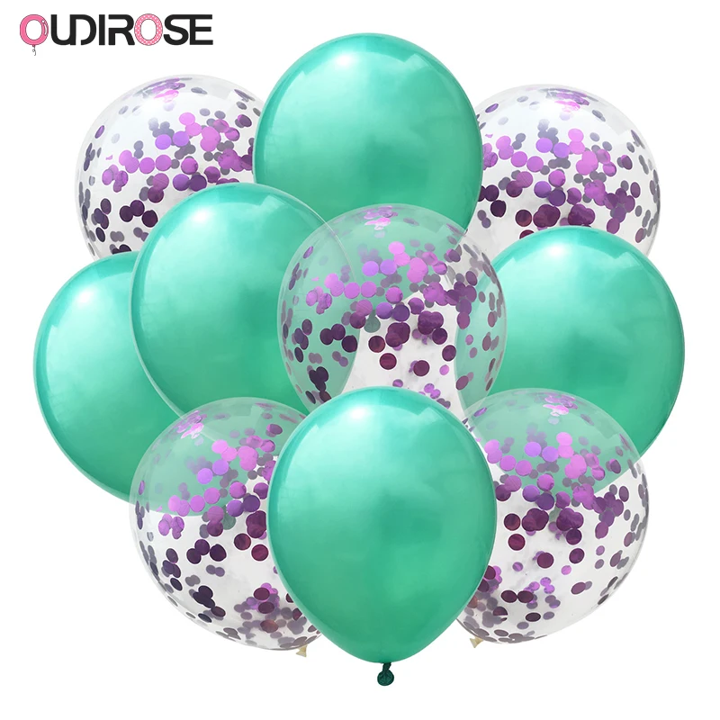 OUDIROSE 10 шт. голубое розовое золото конфетти латексный воздушный шар 12 дюймов День