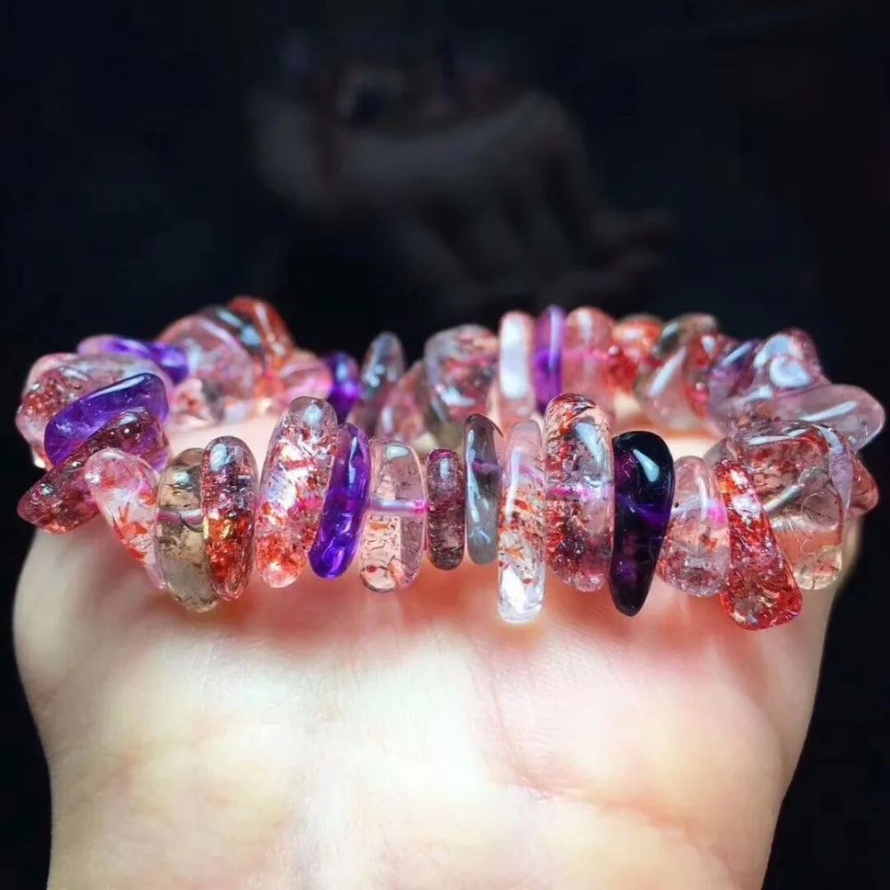 Оригинальный натуральный супер семь 7 фиолетовый рутилированный кварц 10 мм