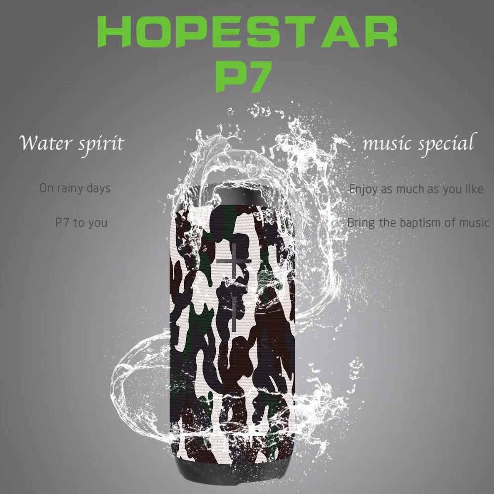 HOPESTAR P7 Портативный беспроводной водонепроницаемый Bluetooth динамик IPX6 Колонка