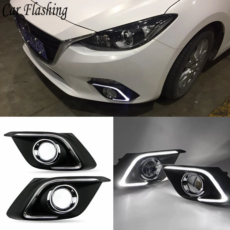Автомобильная проблесковая для Mazda 3 Mazda3 Axela 2014 2015 2016 вождения DRL с сигнал поворота