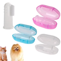 6 pcs finger toothbrush dog brush breath double head teeth care cat cleaning toothbrushes for dogs pet supplies with box