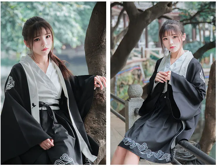 Japanese Style Kimono Dress for Women Traditional Clothing Retro Party Haori Crane Yukata Robe Cardigan Ukiyo-e Asian Clothes