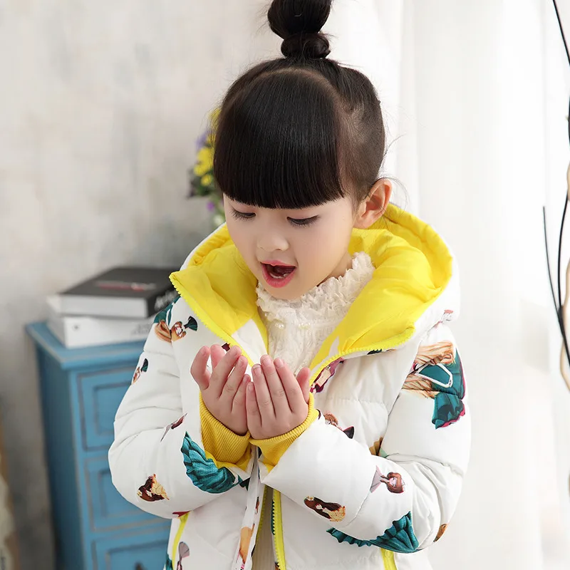 Детская зимняя куртка с капюшоном принтом бабочки | Мать и ребенок