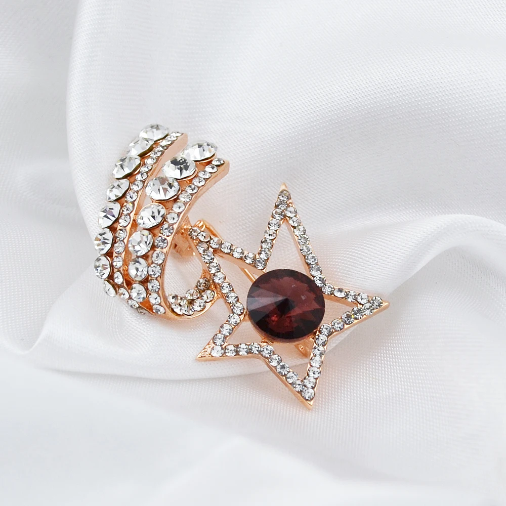 Zhen томоми простой пирсинг пентаграмма Кристалл шарф корсаж пряжки брошь Шпильки