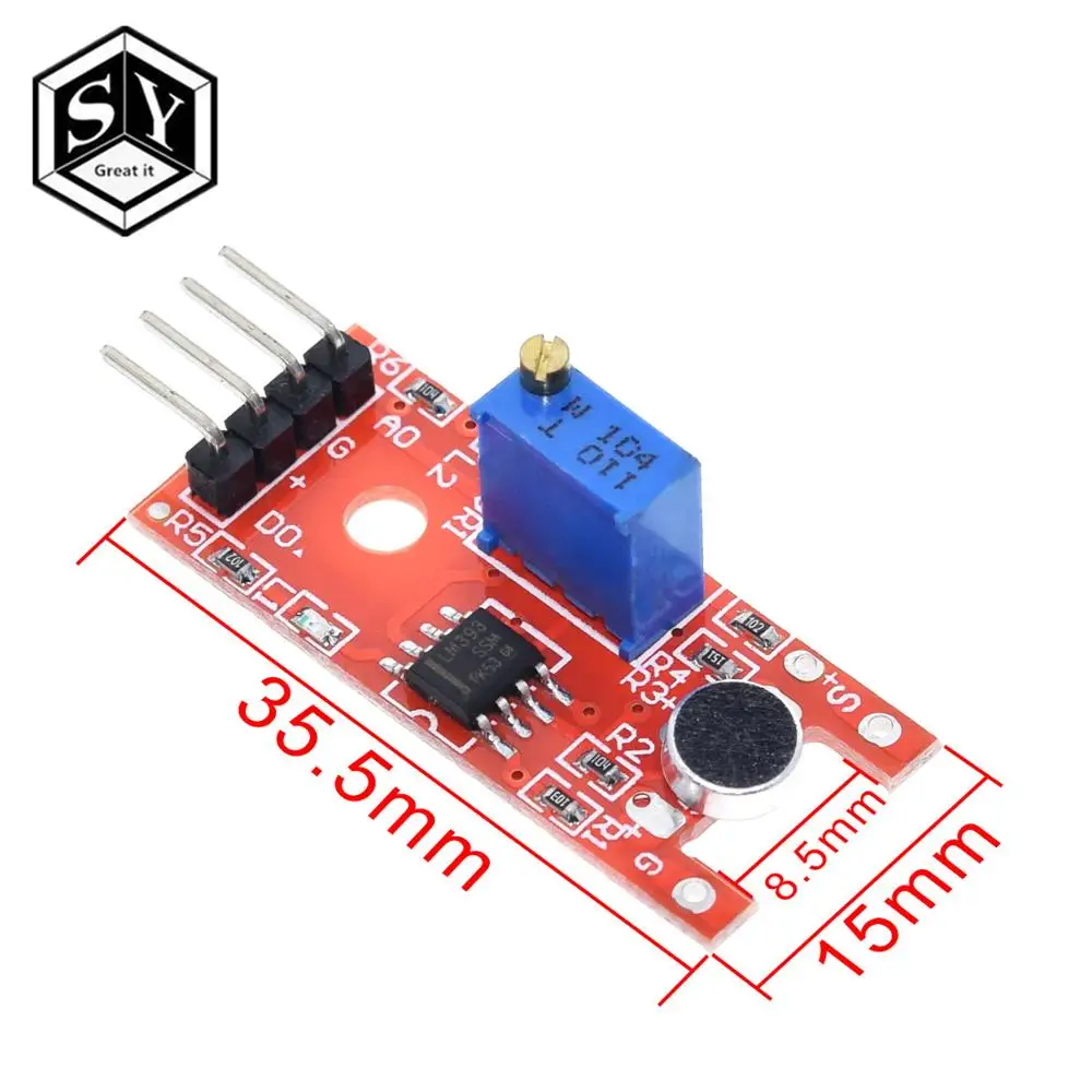 Модуль звукового датчика с микрофоном GREAT IT для Arduino аналоговый датчик цифрового