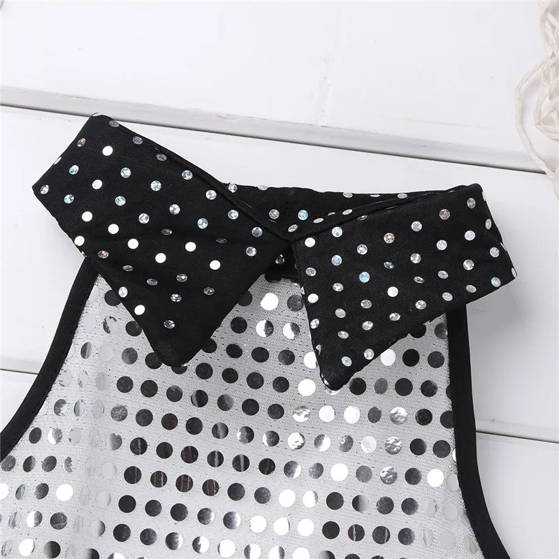 Платье для танцев девочек FEESHOW голографический короткий топ с блестками и