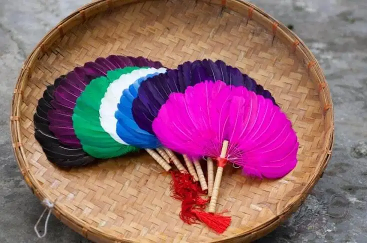 Цветные бусины веер из перьев ручной работы украшения для Хэллоуин вечеринки