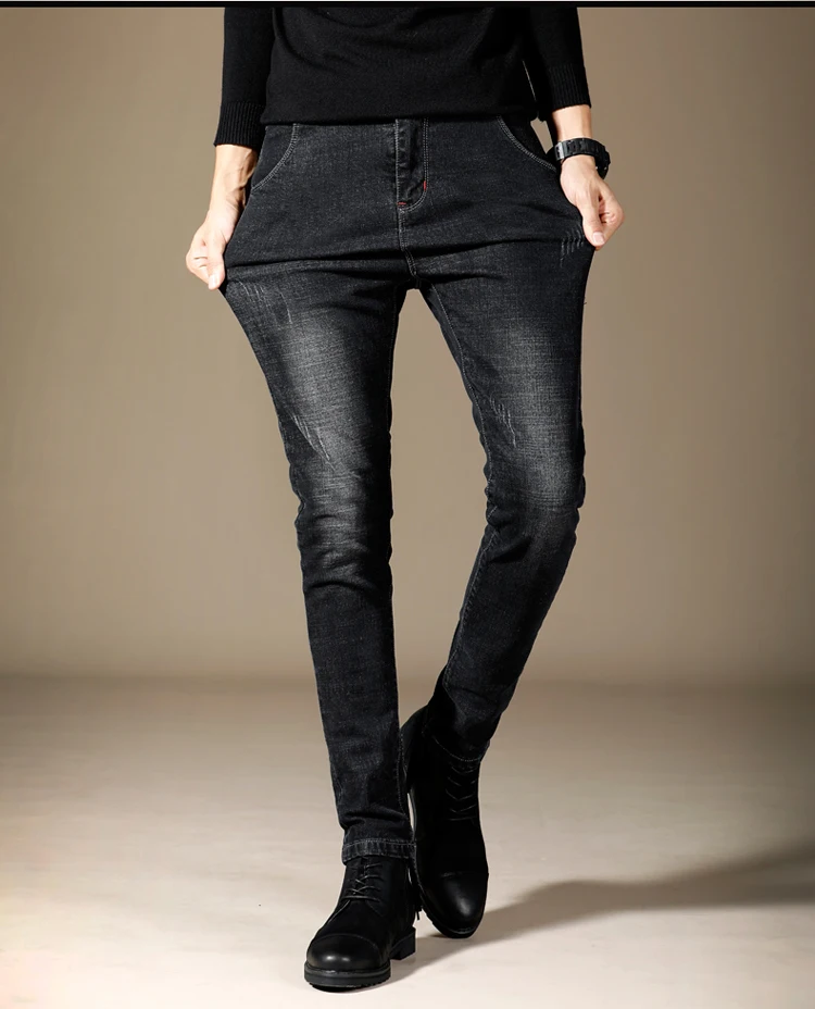 Spring New Men Jeans Black Classic Fashion Designer Denim Skinny Jeans Men's Casual High Quality Stretch Slim Fit Trousers