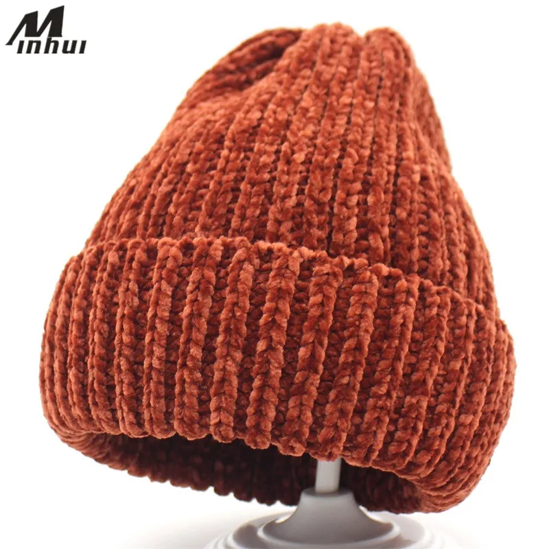 Minhui новые модные вязаные шапочки Женские зимние шапки Skullies Bonnet шапки для девочек