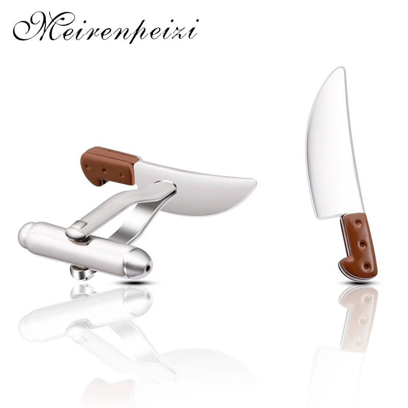 

New copper silver color cufflinks kitchen knife cufflinks men's women's shirts party practical luxury fashion jewelry