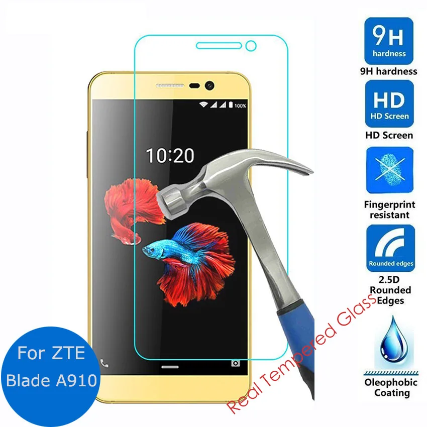 

10pcs For ZTE Blade A910 Tempered Glass Screen Protector 0.3mm Front Safety Protective Film On Blade A910 BA910 5.5" Glass Film