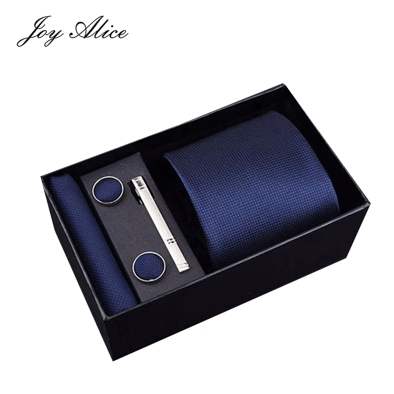 

Gift Box Custom Personalized Mens Ties Hankie Cufflinks Sets Neckwear Paisley Cravats Striped Necktie for Men Wedding Party