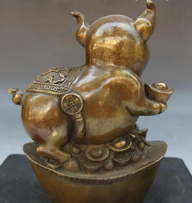 9 &quotКитайский Фэншуй Бронзовая фигурка для привлечения богатства Yuanbao зодиака