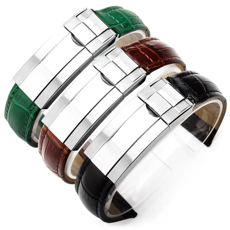 Ремешок из натуральной кожи для наручных часов мужской кожаный браслет Rolex с