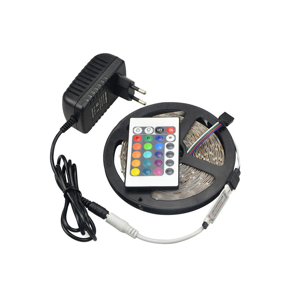 2835 SMD не водонепроницаемый RGB Светодиодные ленты свет строки 300 светодиодов 5 м лампа Клейкие ленты люмен выше, чем 3014/24 44key контроллера/3A питания