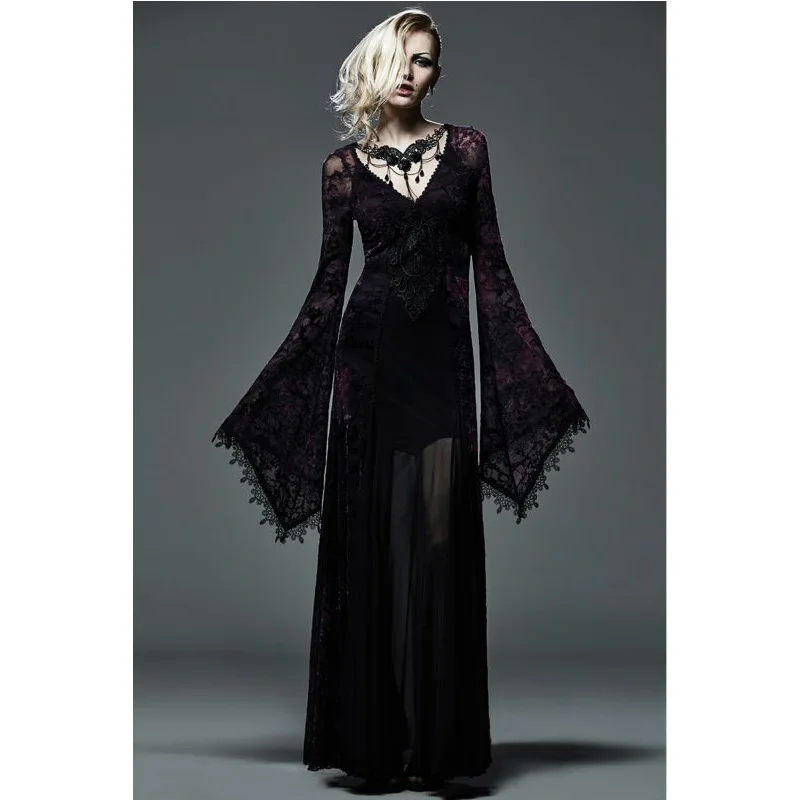 

New Gothic Victorian Arwen Long Dress Retro Maxi Vampire Kera Lolita Clothing Q265