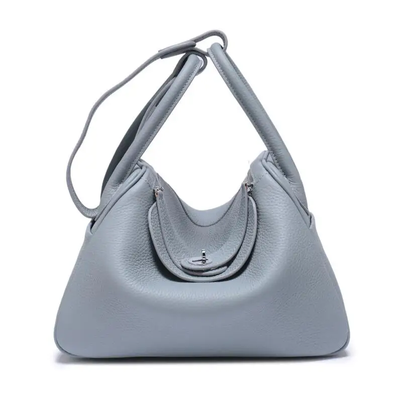 Light Blue LOMANTINA Новые известные дизайнерские сумки высокого качества брендовые роскошные женские из натуральной коровьей кожи Модные Дамские вместительные сумки Feminina - Цвет: Light Blue