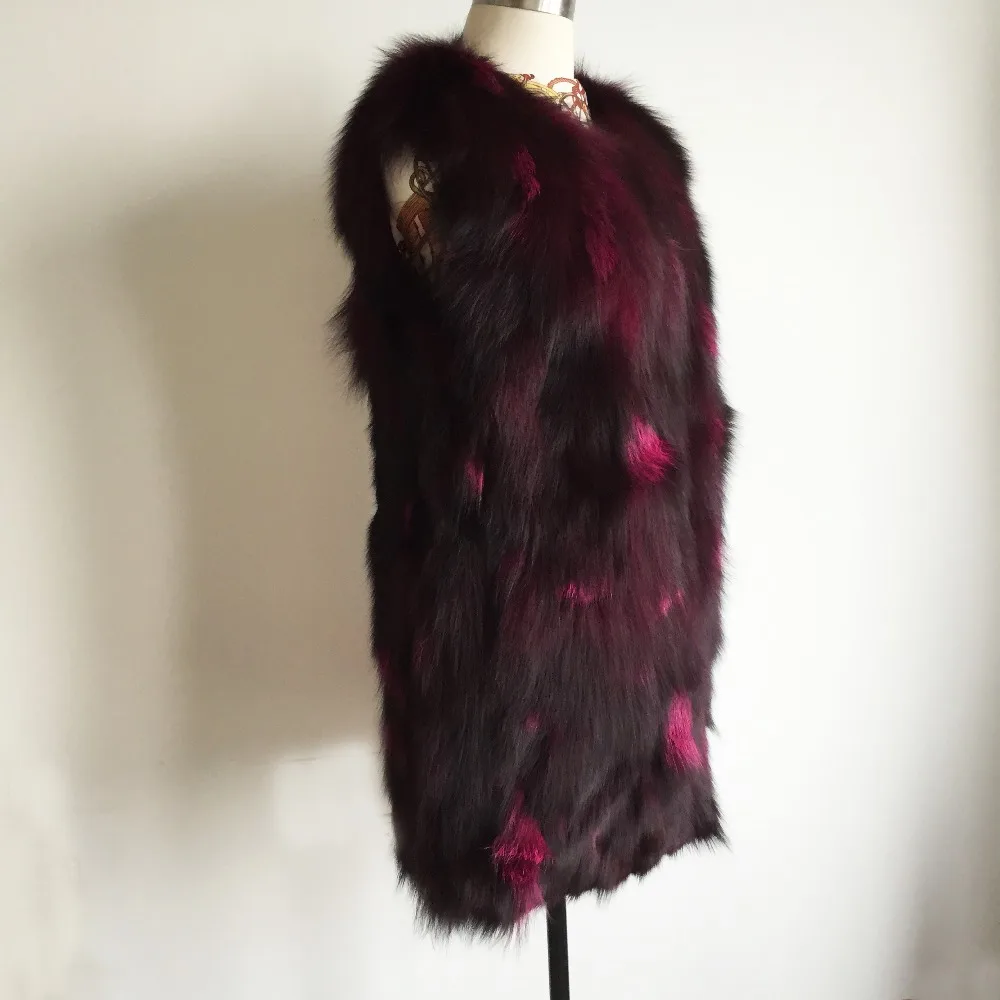 100% натуральный мех лисы Жилет на заказ большой размер специальный цвет чистый