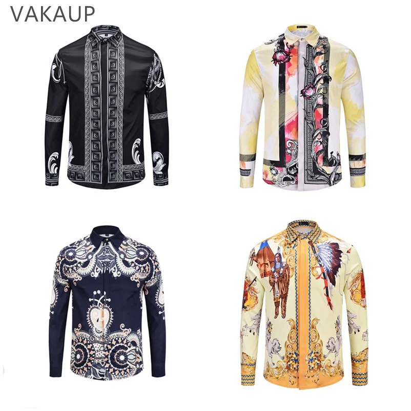 2020 Мужская гавайская рубашка Camisa Hombre Готическая Masculina Homme роскошная причудливая