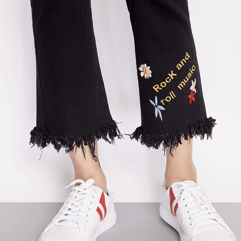 LEIJIJEANS Новое поступление Осенние повседневные Стильные расклешенные джинсы со