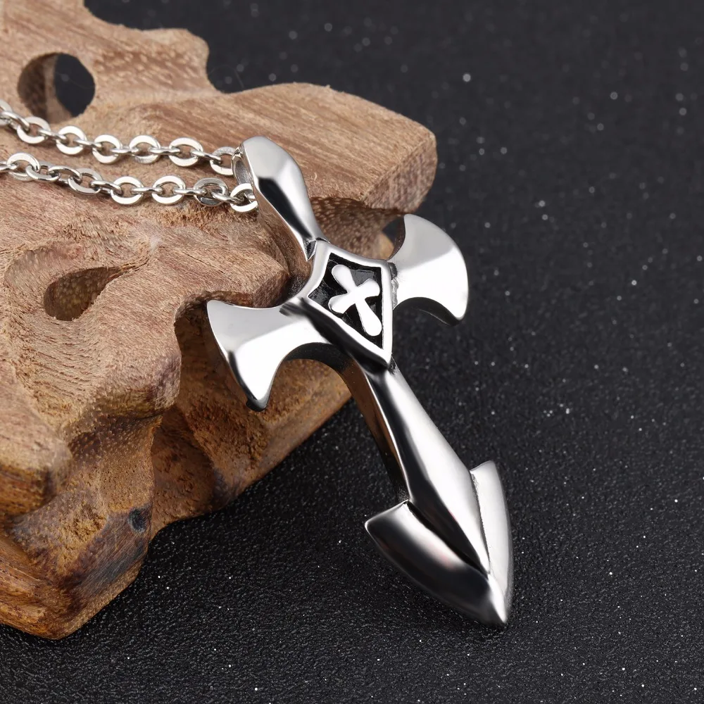 Крутое ожерелье с кулоном крестом в виде стрелы форме якоря уникальное ювелирное