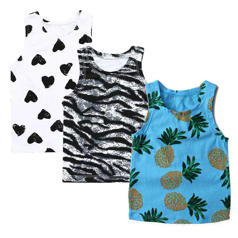 3 шт./лот детские топы детский жилет летние футболки для мальчиков девочек 2018