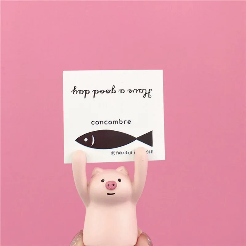 pig Милая свинья панда кошка лягушка форма фото клип держатель для карт сообщение фото держатель Офис школа домашний стол украшения Аксессуары - Цвет: pig
