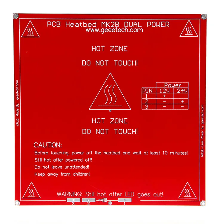 Тепловая плата Geeetech RAMPS PCB MK2B двойная мощность 12/24 в горячая плита Мендель 214 мм * 1 6