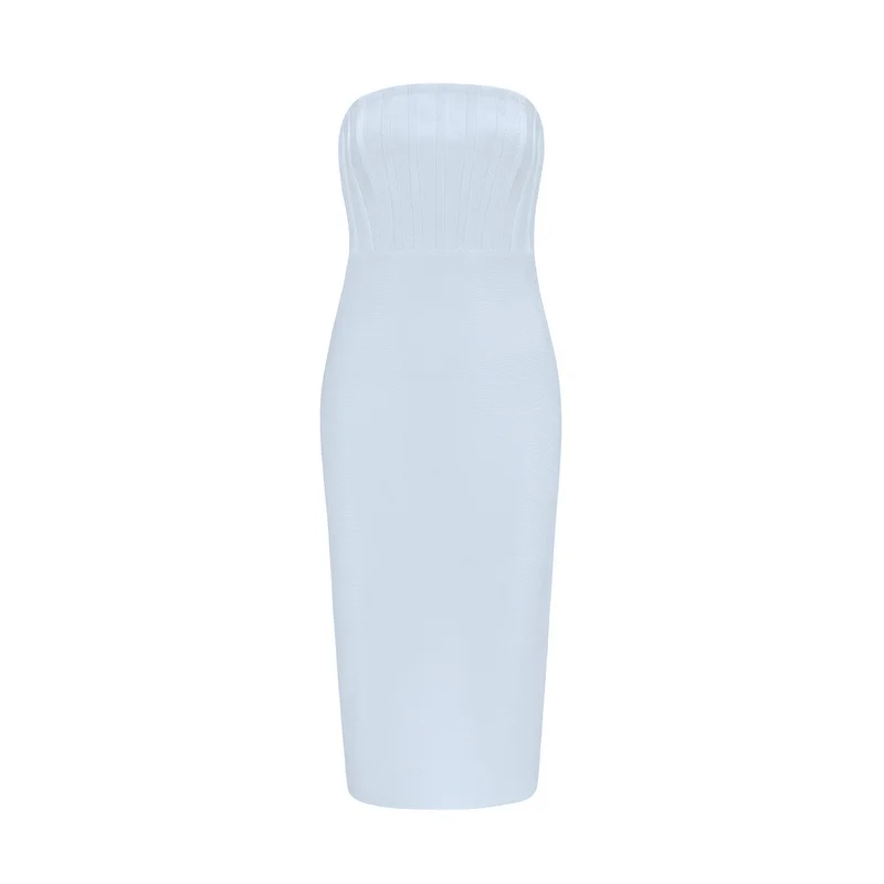 Женское Бандажное платье goсоблазнительное белое без рукавов до колена лето