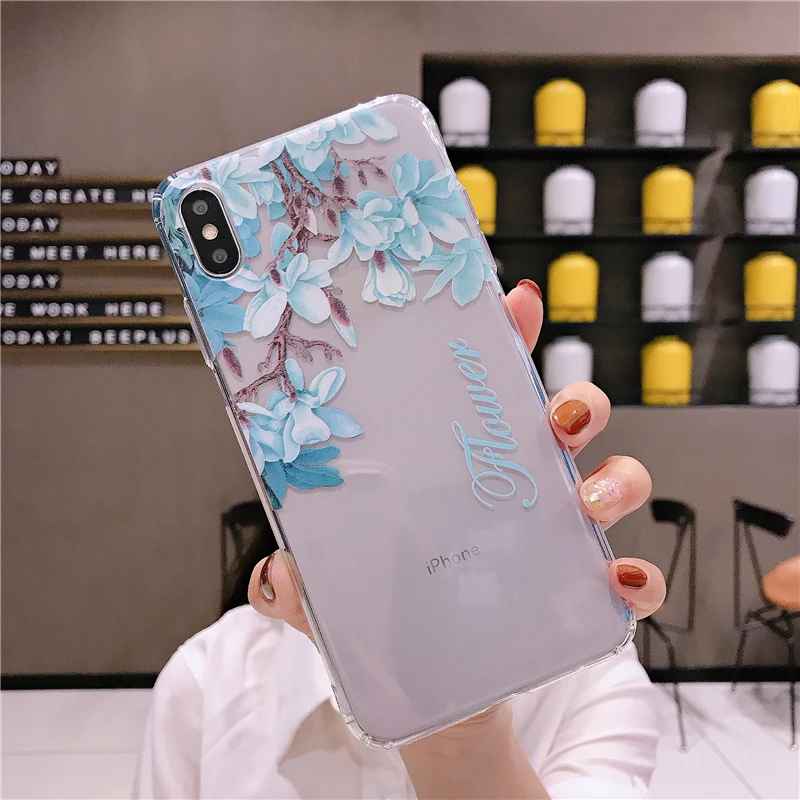 Модный чехол для телефона с цветочным рисунком iphone 12 11 PRO X Xs max XR C7 8 6 plus lear простой