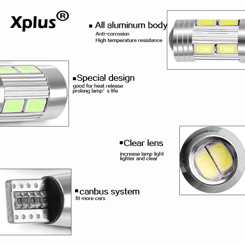 Xplus 10 шт. T10 10SMD Canbus 5630 Светодиодные Габаритные огни освещение номерного знака