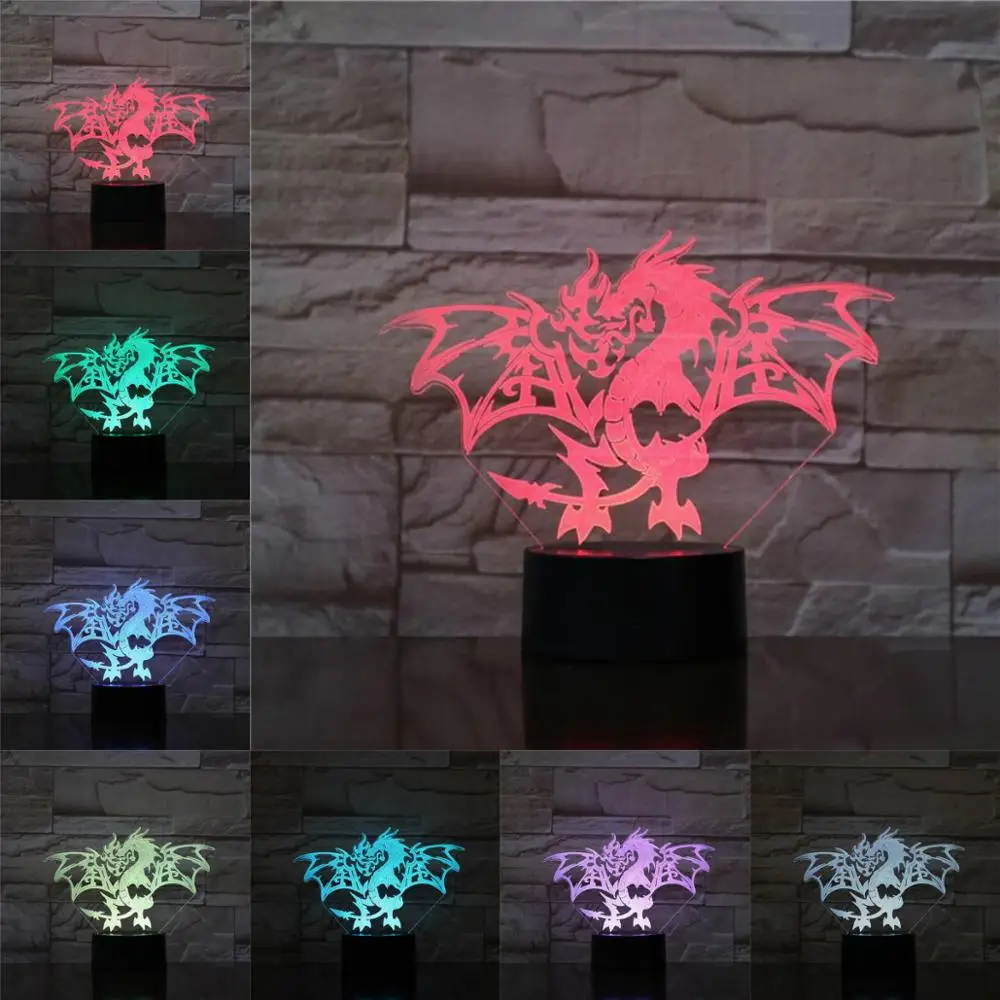 Новинка 3D лампа Иллюзия Ночник светильник Светодиодный USB RGB многоцветный